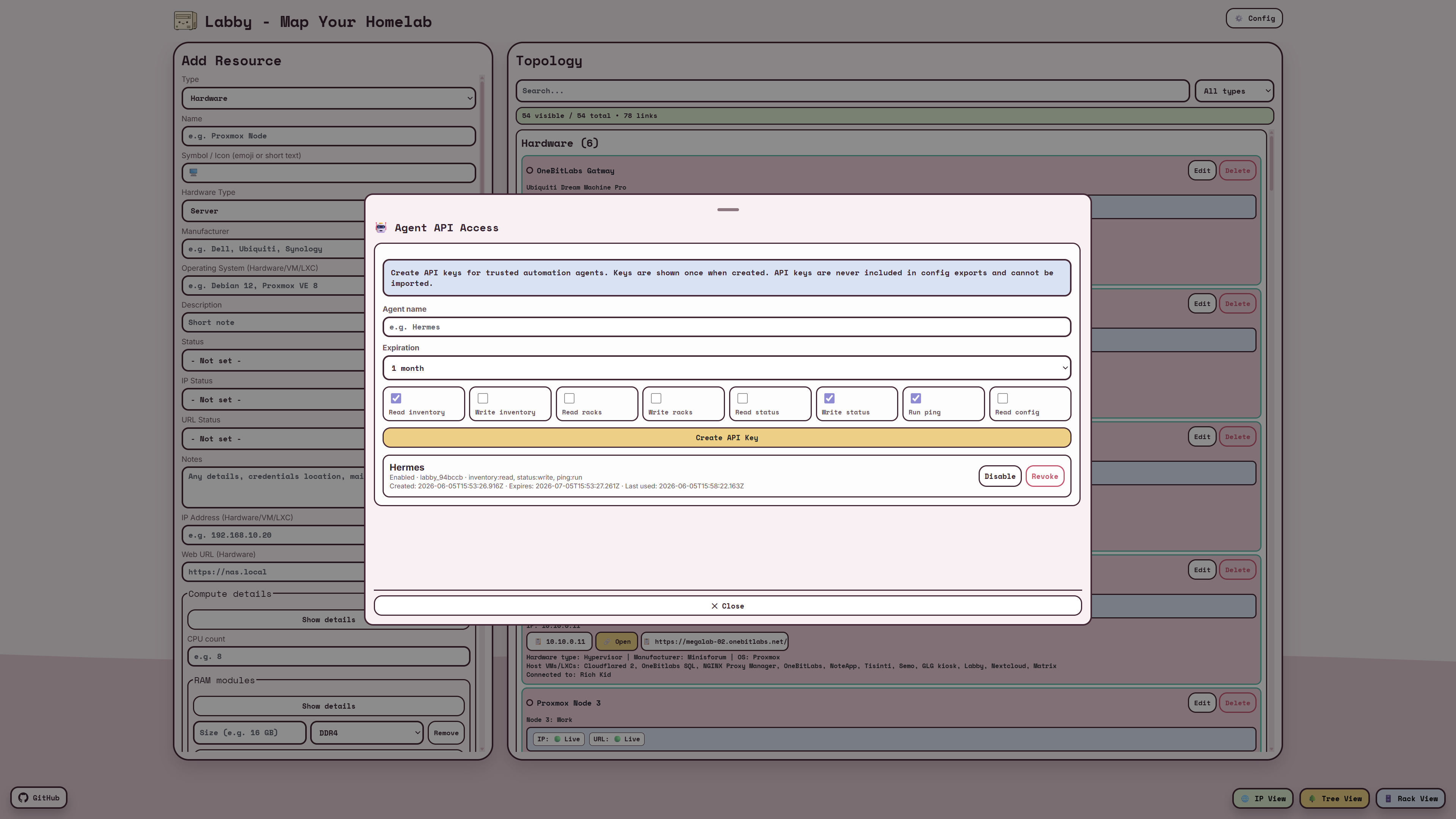Labby API key management